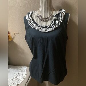 MERONA BLACK RUFFLES BLOUSE